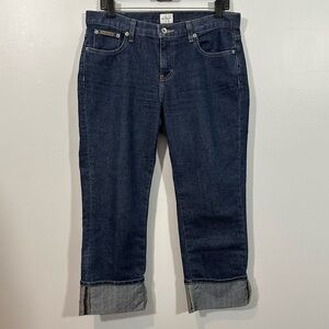 Calvin Klein Cuffed Straight Leg Mid Rise Medium Wash Blue Jeans Size 8